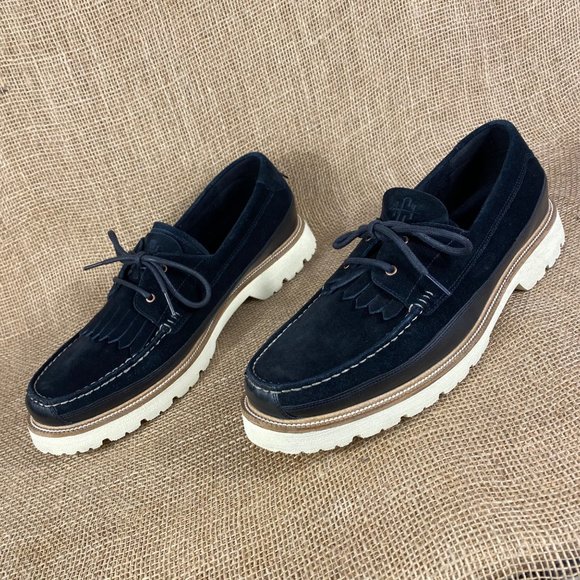 Cole Haan Other - cole haan oxfords American black suede tie-ups moccasins boat shoes men sz 13 M